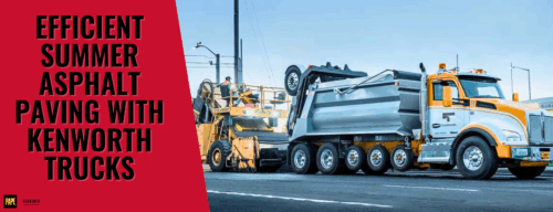 Efficient Summer Asphalt Paving with Kenworth Trucks