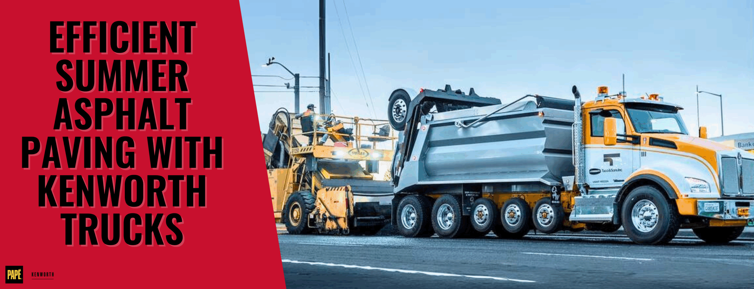 Efficient Summer Asphalt Paving with Kenworth Trucks